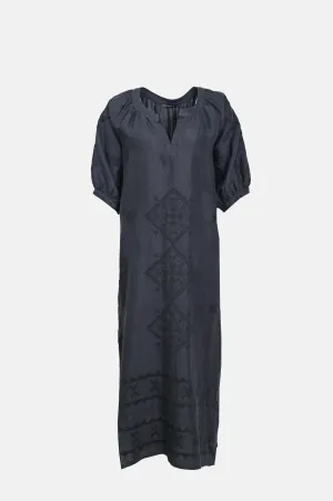 Lefkada S/S Long Dress Charcoal/Black