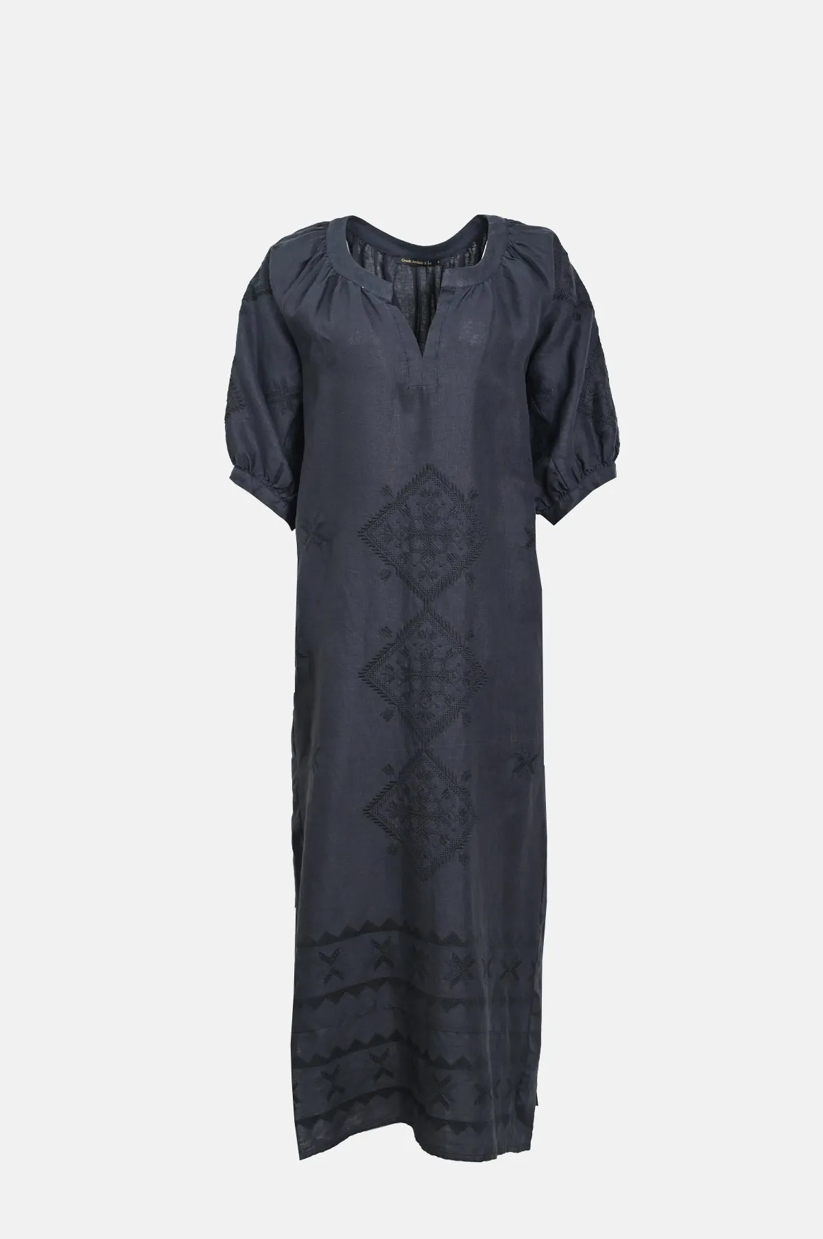 Lefkada S/S Long Dress Charcoal/Black