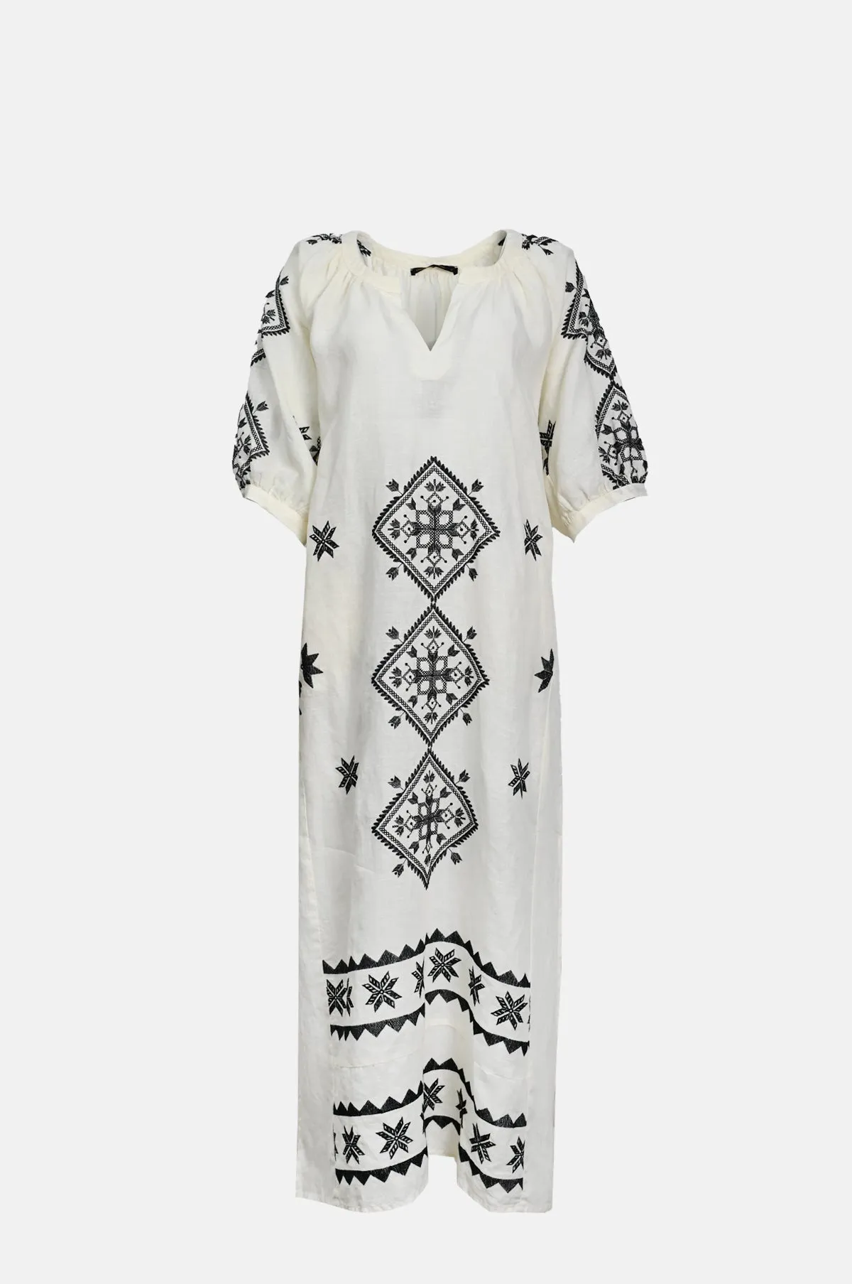 Lefkada S/S Long Dress Natural/Black