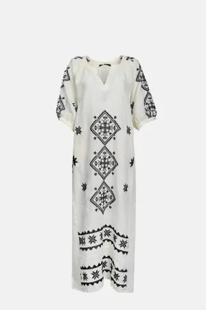 Lefkada S/S Long Dress Natural/Black