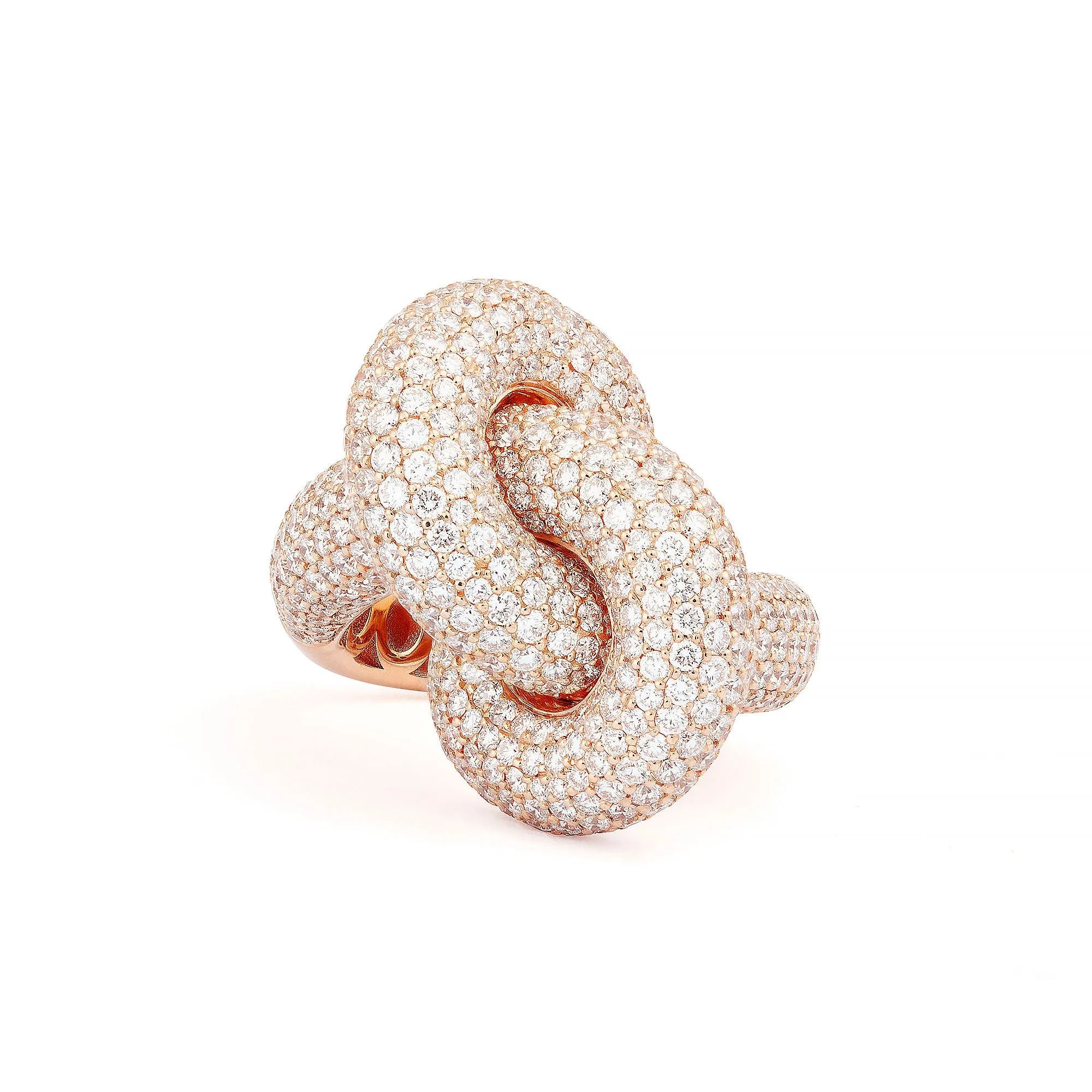 Legacy Knot Big (Fat) 18K Rosegold Ring w. Diamonds