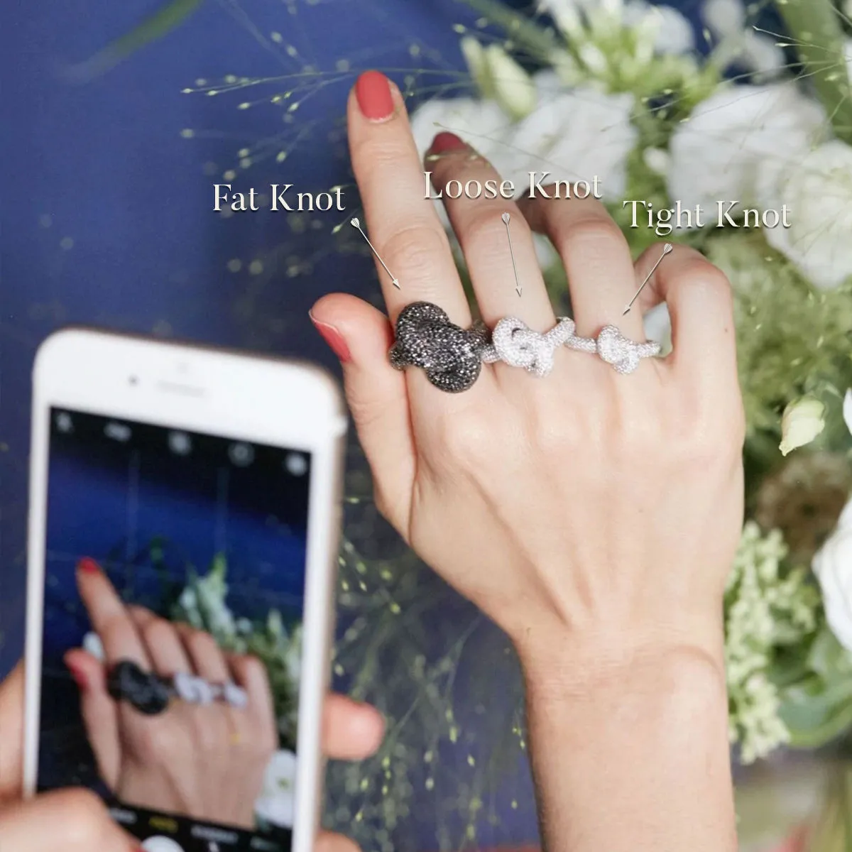 Legacy Knot Big (Fat) 18K Rosegold Ring w. Diamonds