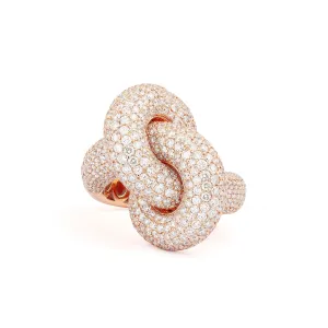 Legacy Knot Big (Fat) 18K Rosegold Ring w. Diamonds