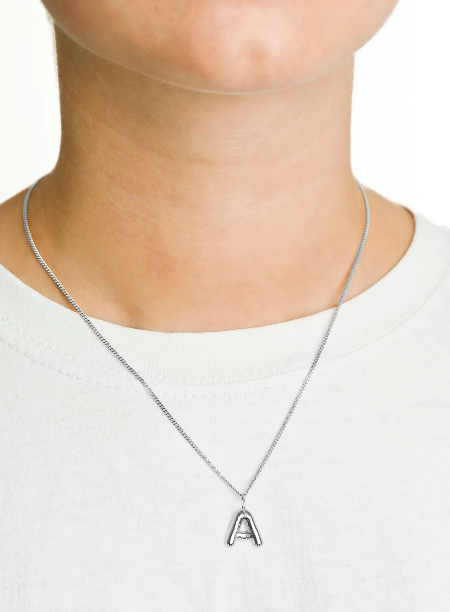 Letter A Silver Necklace