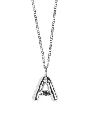Letter A Silver Necklace