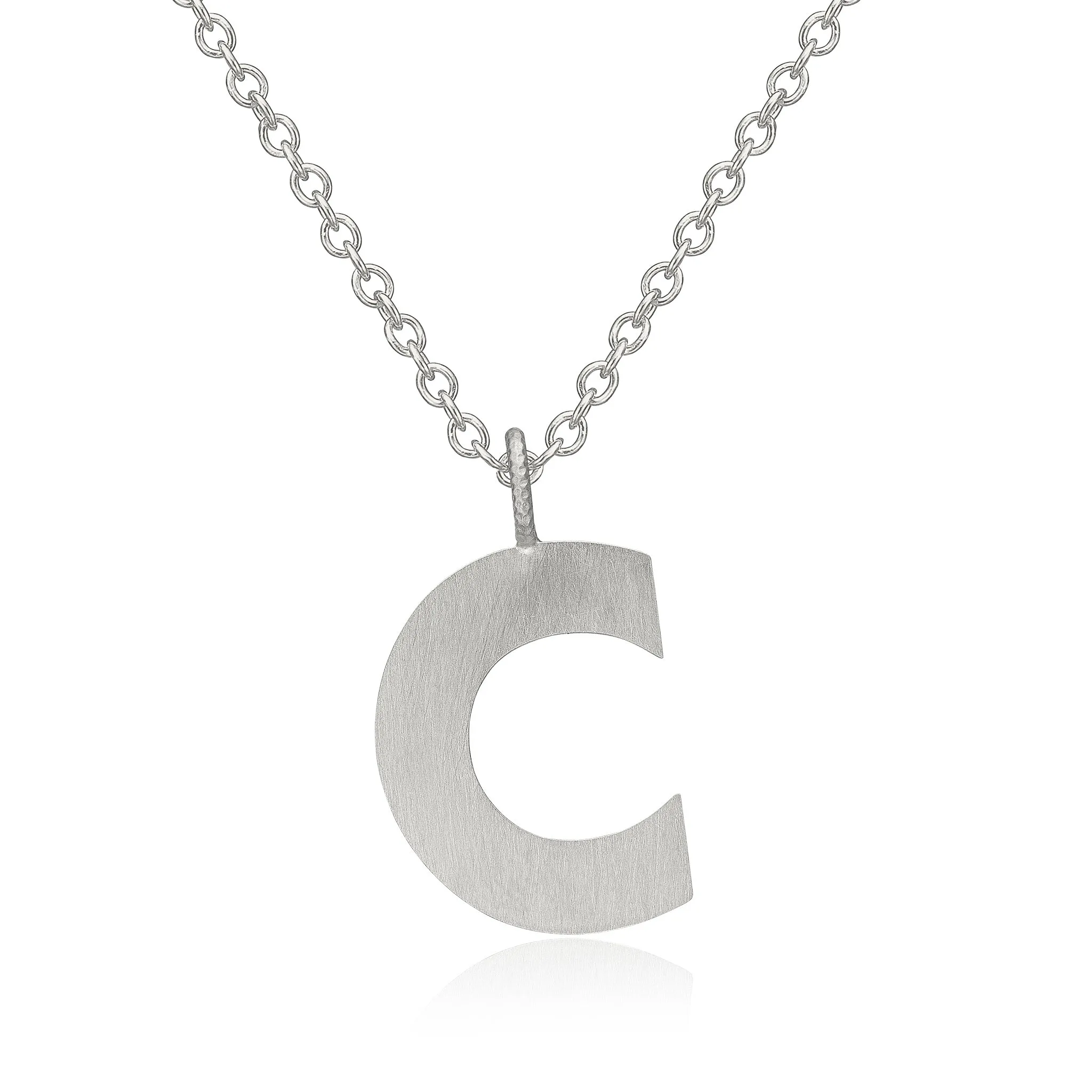Letter C Silver Necklace