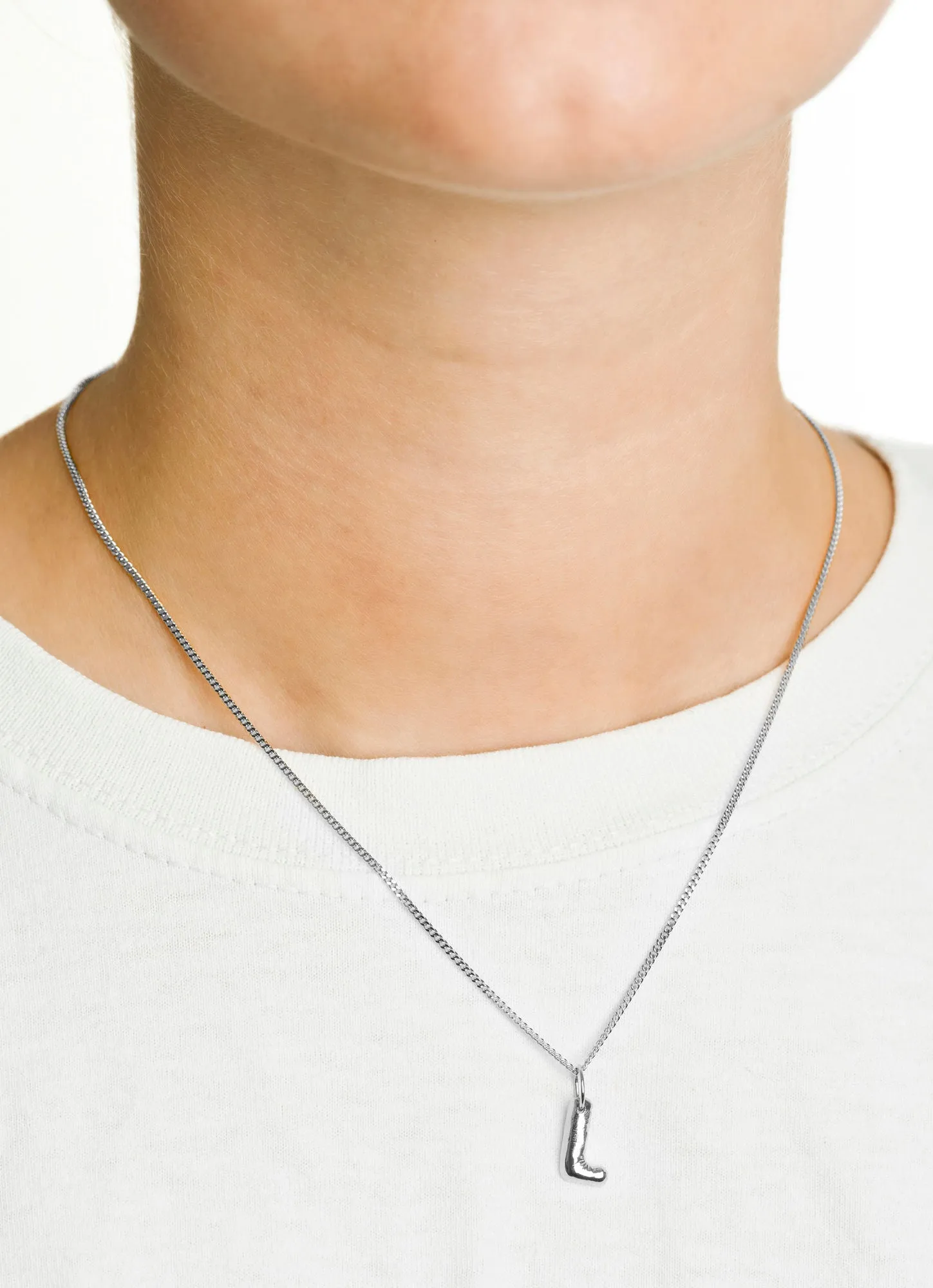 Letter L Silver Necklace