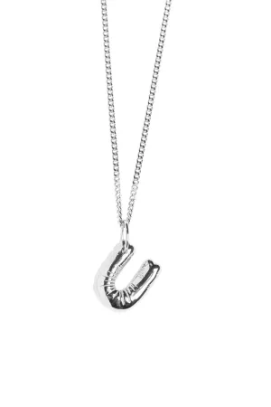 Letter U Silver Necklace