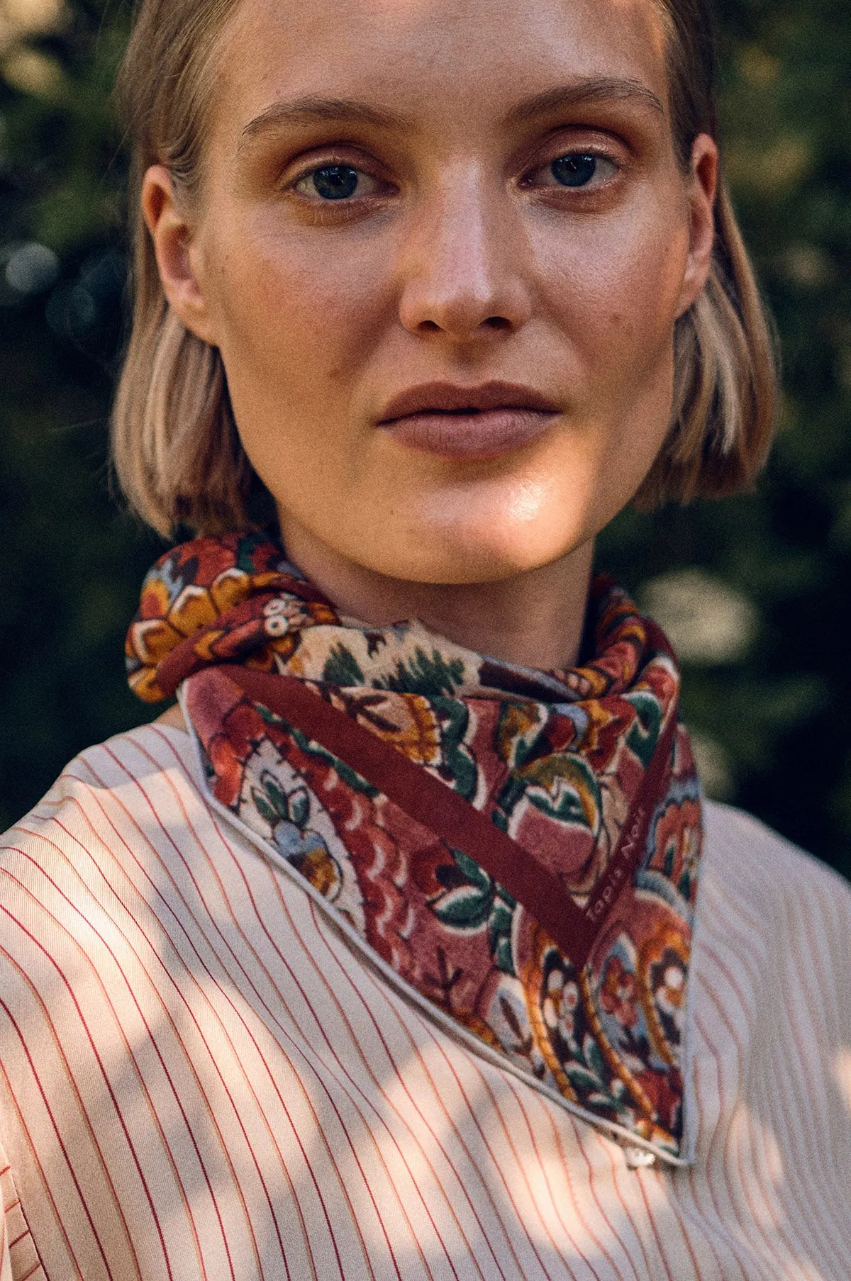 Light Pink Paisley Scarf Red
