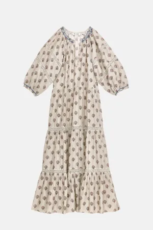 Lindi Print Maxi Dress Ecru