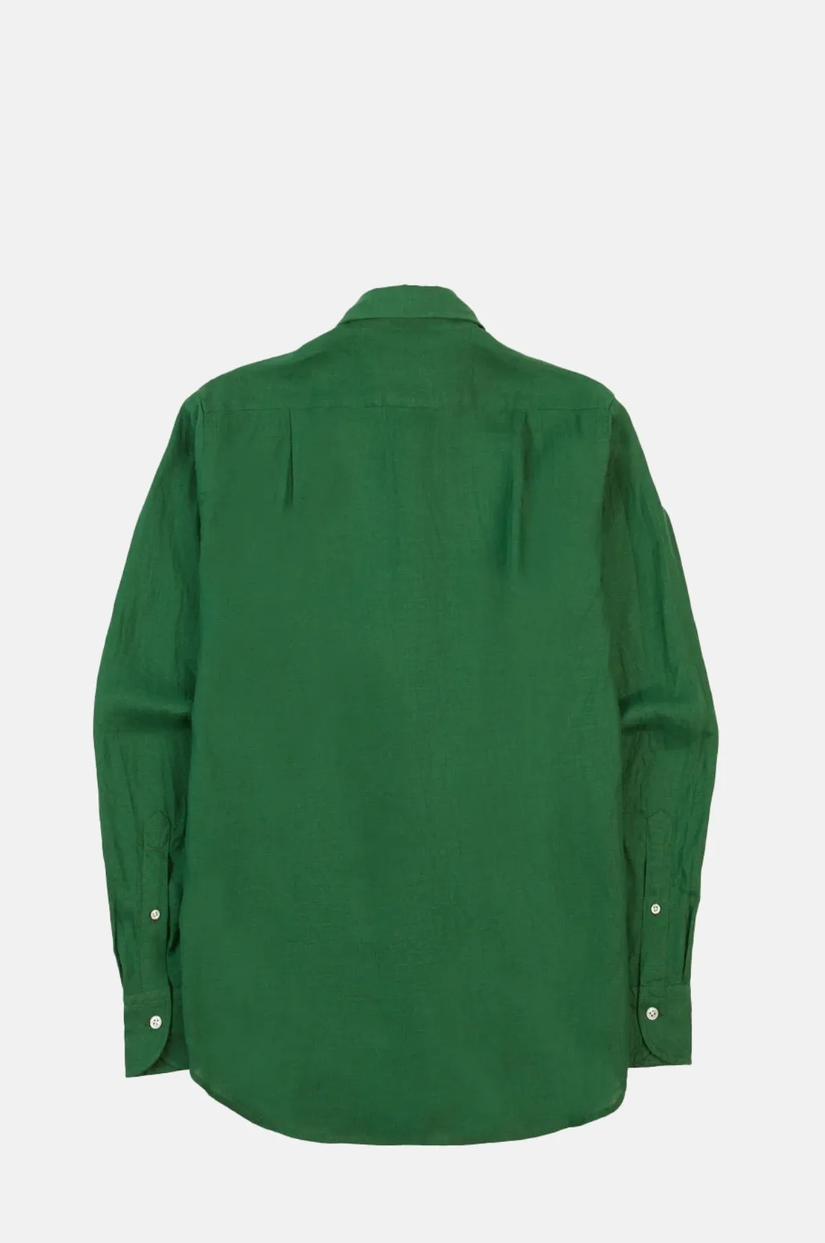 Linen Spread Collar Shirt Forest