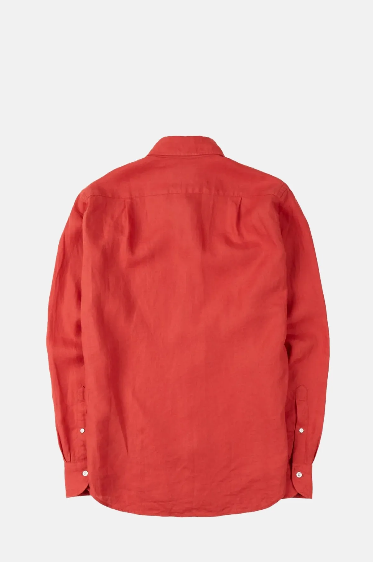 Linen Spread Collar Shirt Red