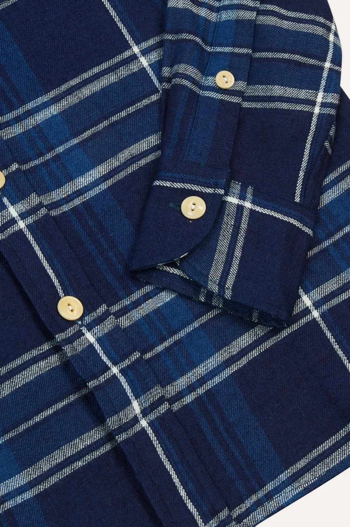 Long Point Check Work Shirt Indigo