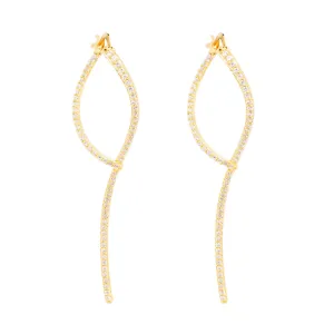 Loop 18K Gold Plated Earrings w. Zirconias