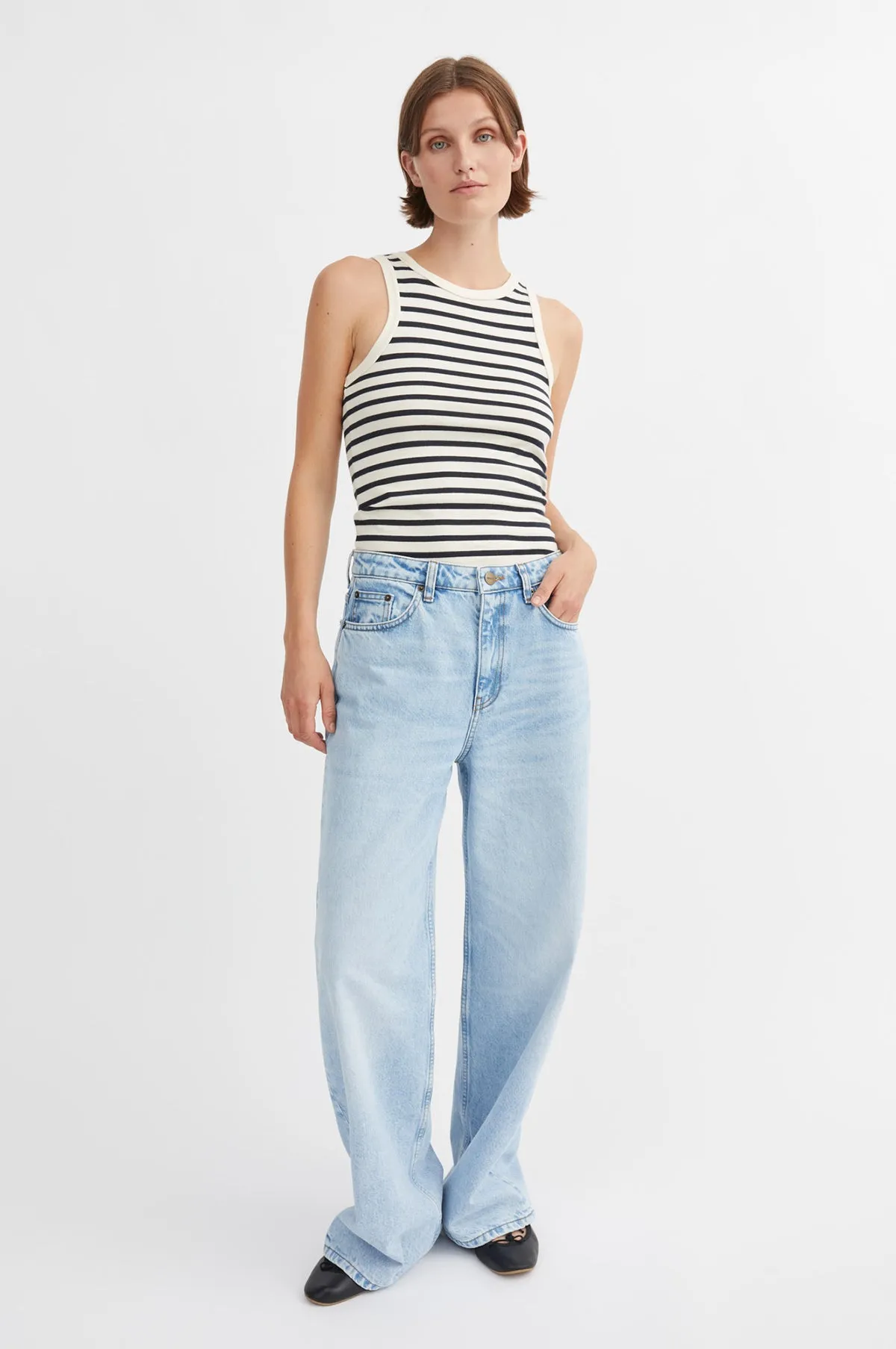 Loui Tank Top Dark Navy/White Stripe