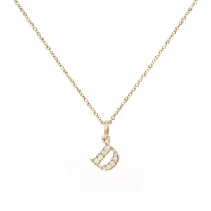Love Letter D 18K Gold Necklace w. Diamonds
