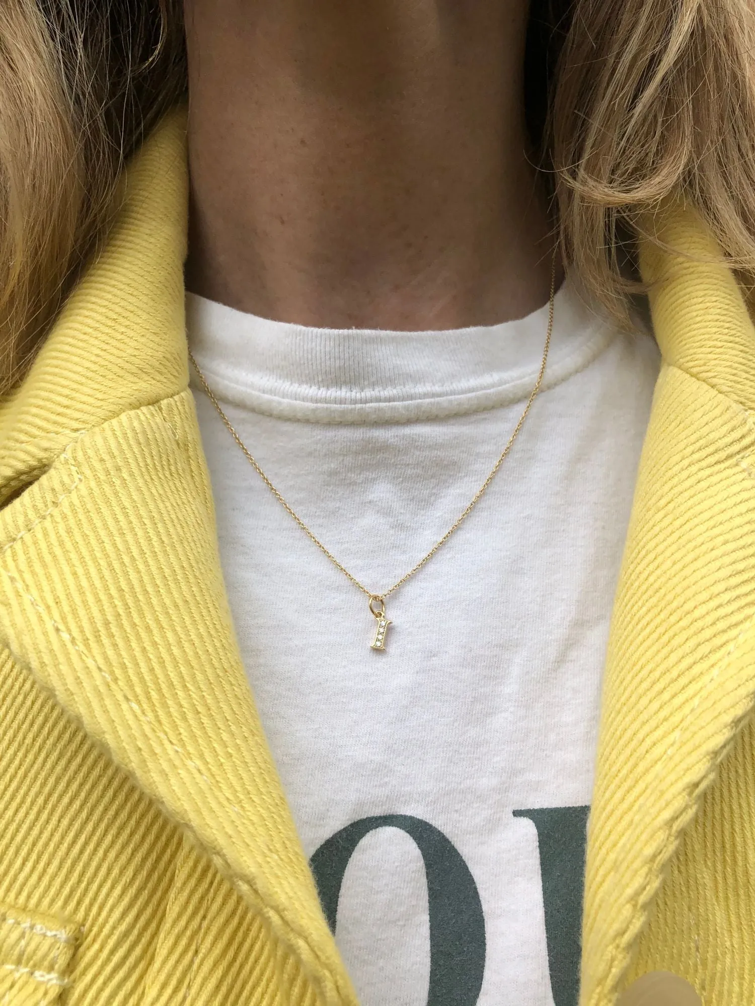 Love Letter O 18K Gold Necklace w. Diamonds