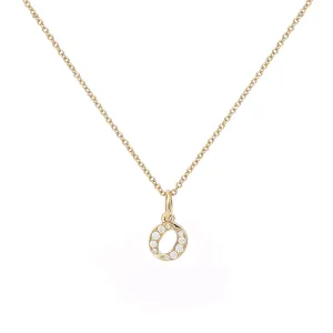 Love Letter O 18K Gold Necklace w. Diamonds