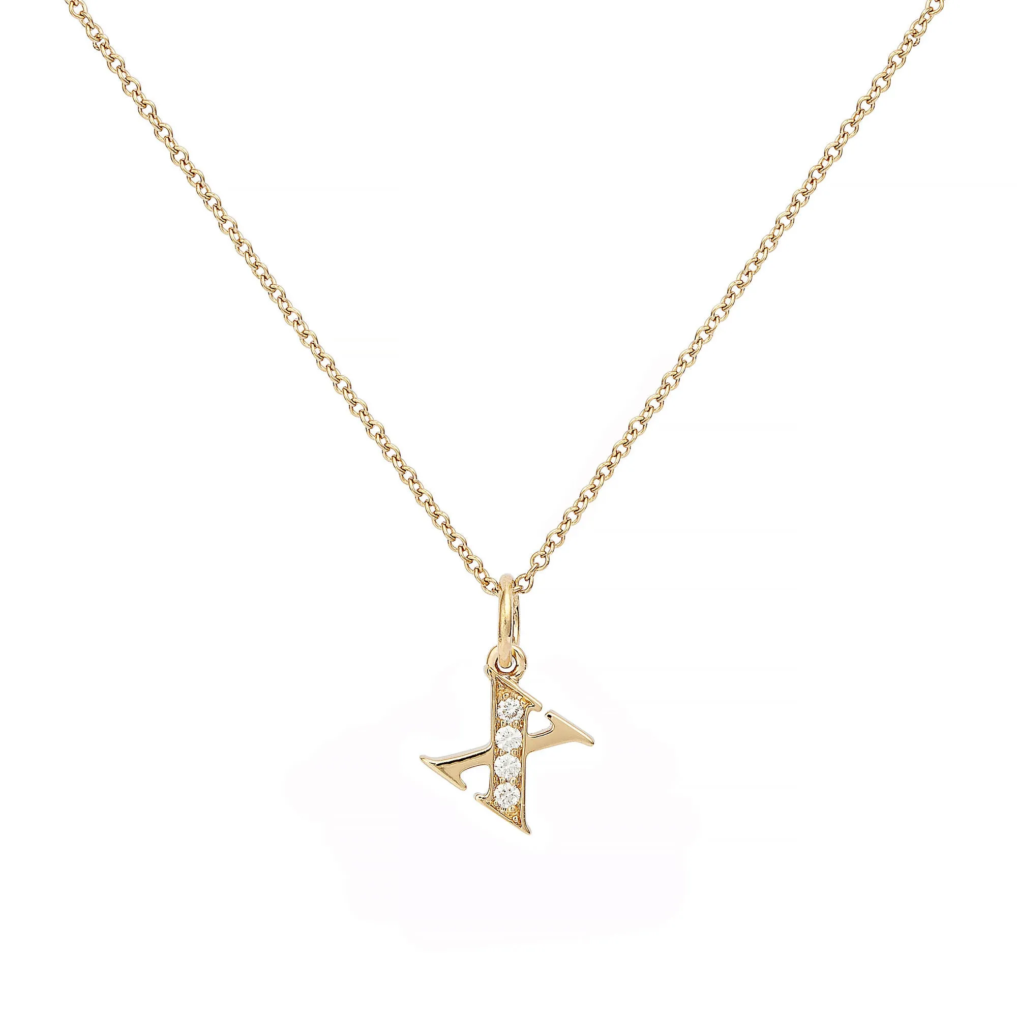 Love Letter X 18K Gold Necklace w. Diamonds