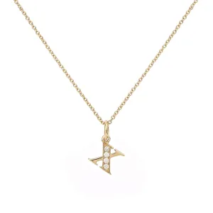Love Letter X 18K Gold Necklace w. Diamonds