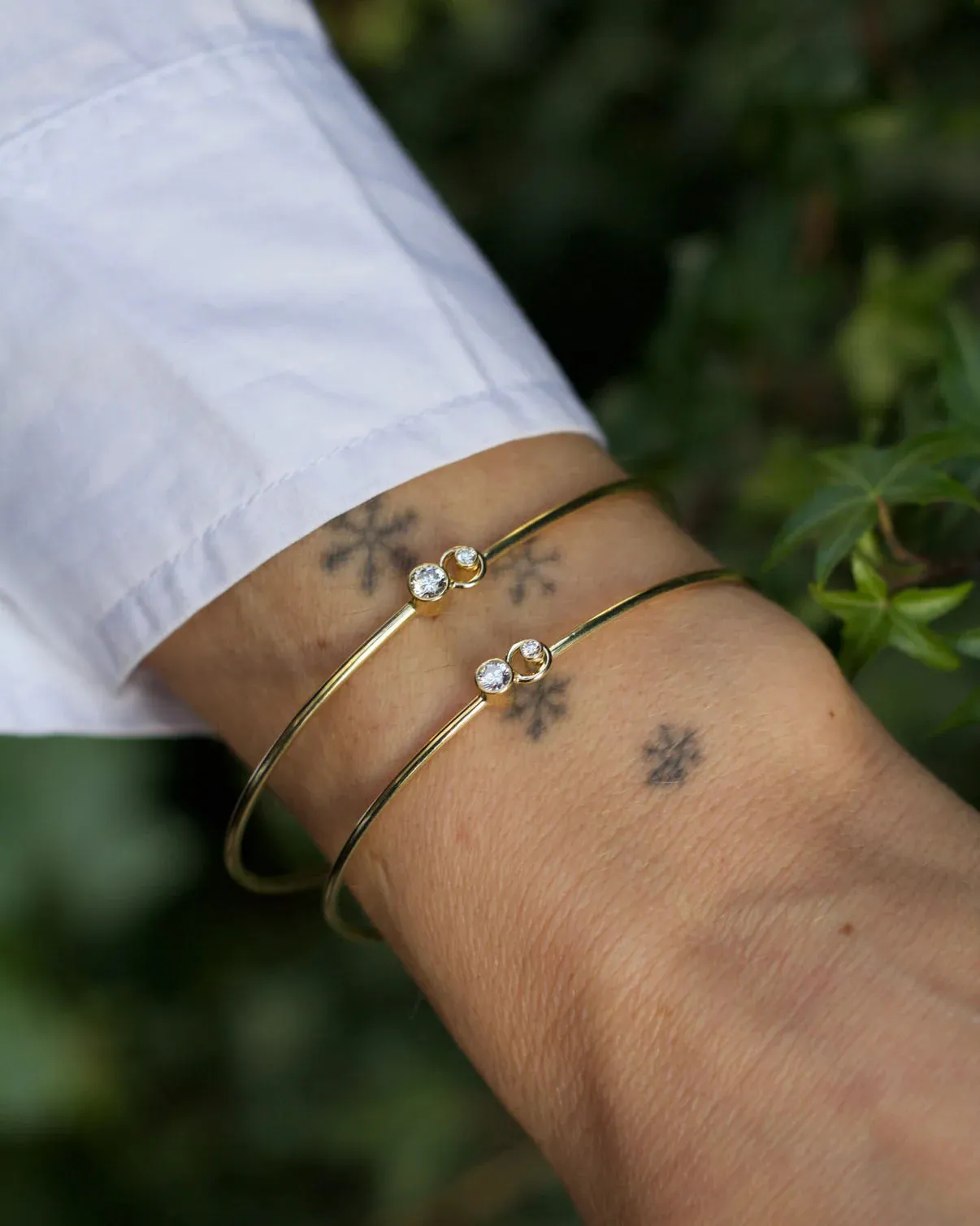 Lovely Sophie, big 14K Gold Bracelet w. Diamonds