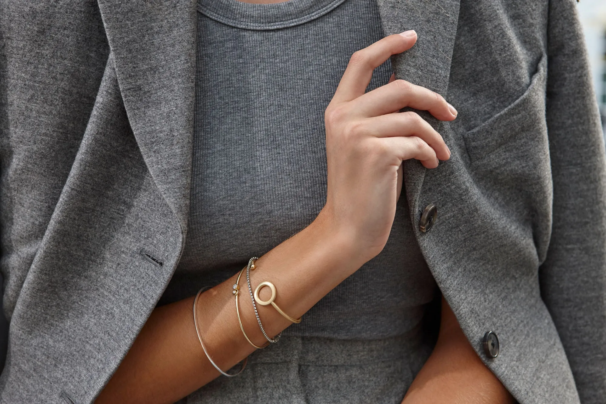 Lovely Sophie, big 14K Gold Bracelet w. Diamonds