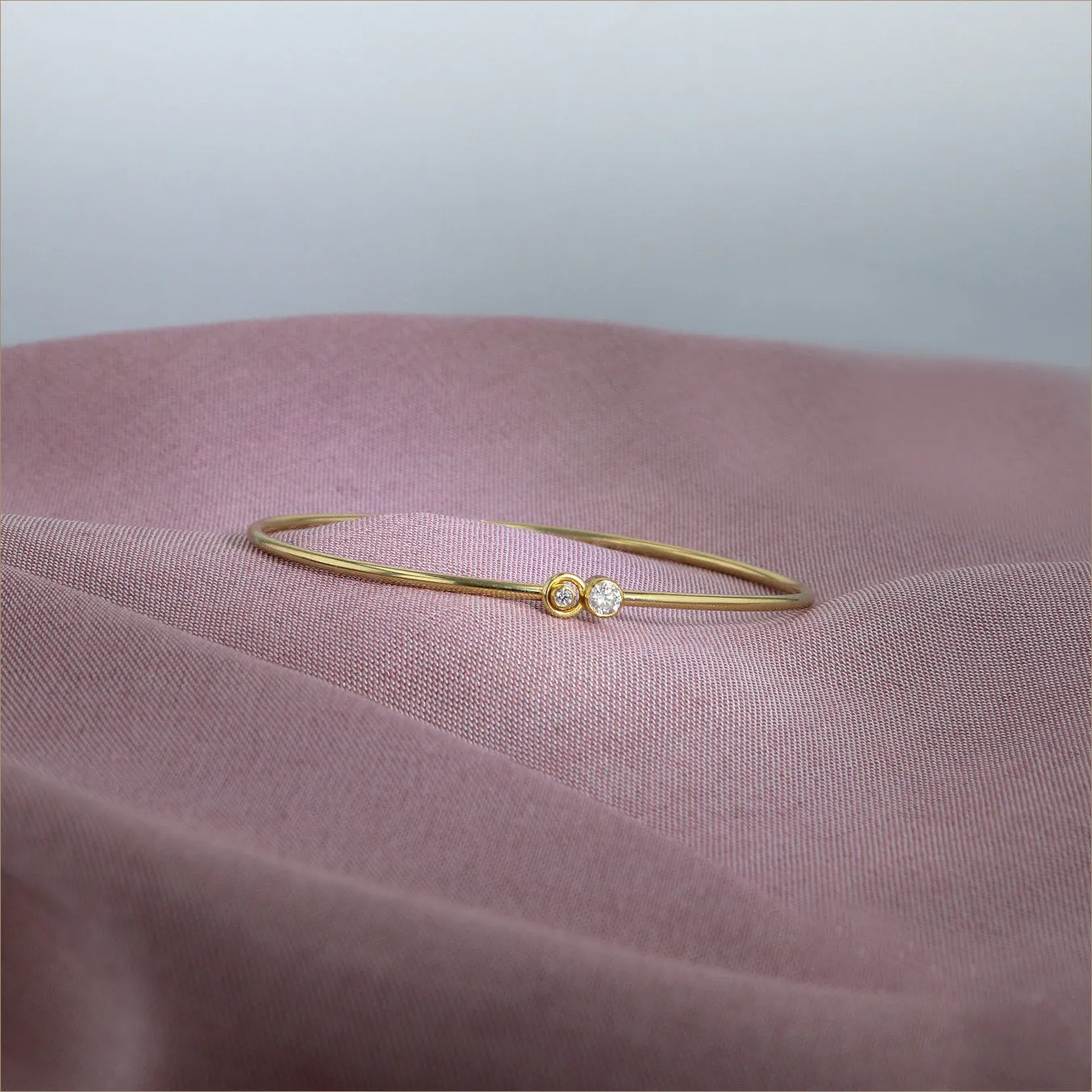 Lovely Sophie, big 14K Gold Bracelet w. Diamonds