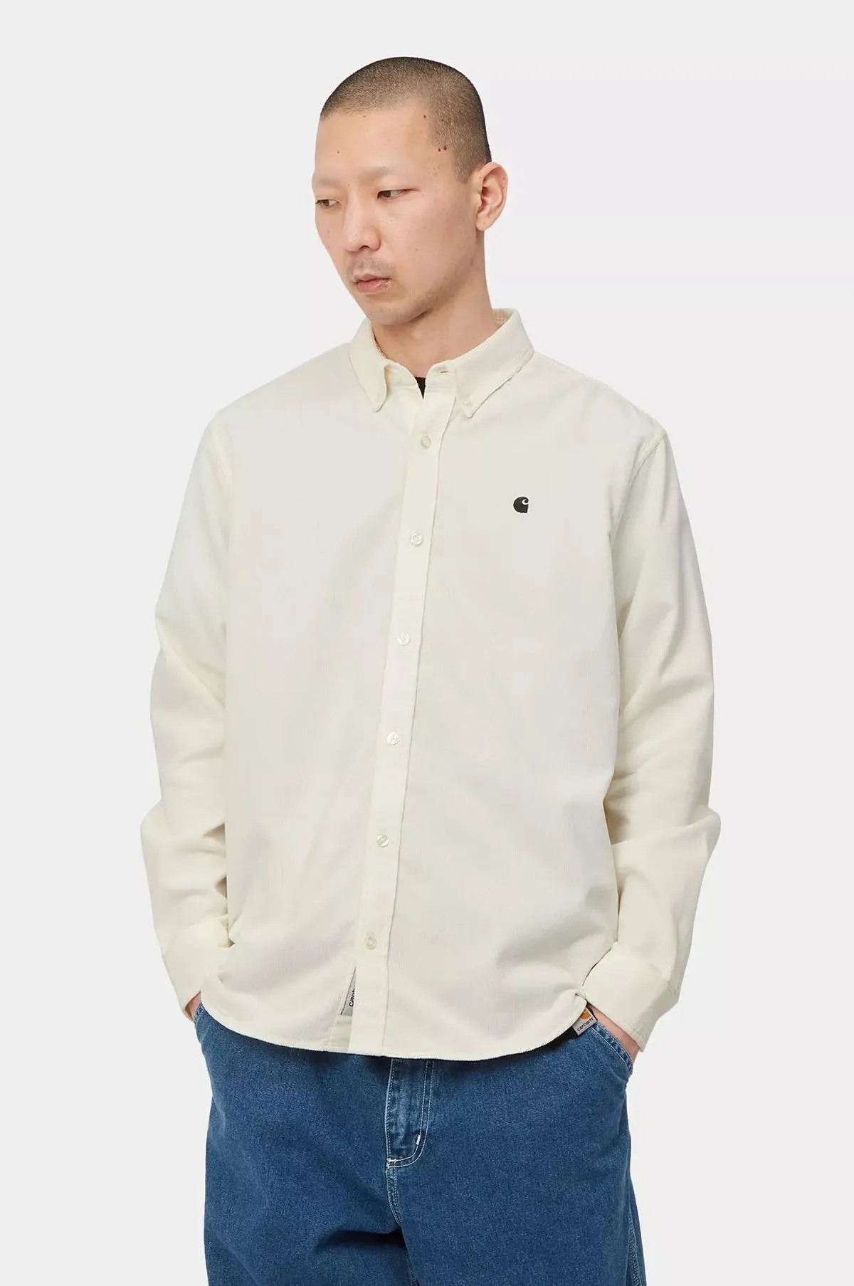 L/S Madison Fine Cord Shirt Wax/Black