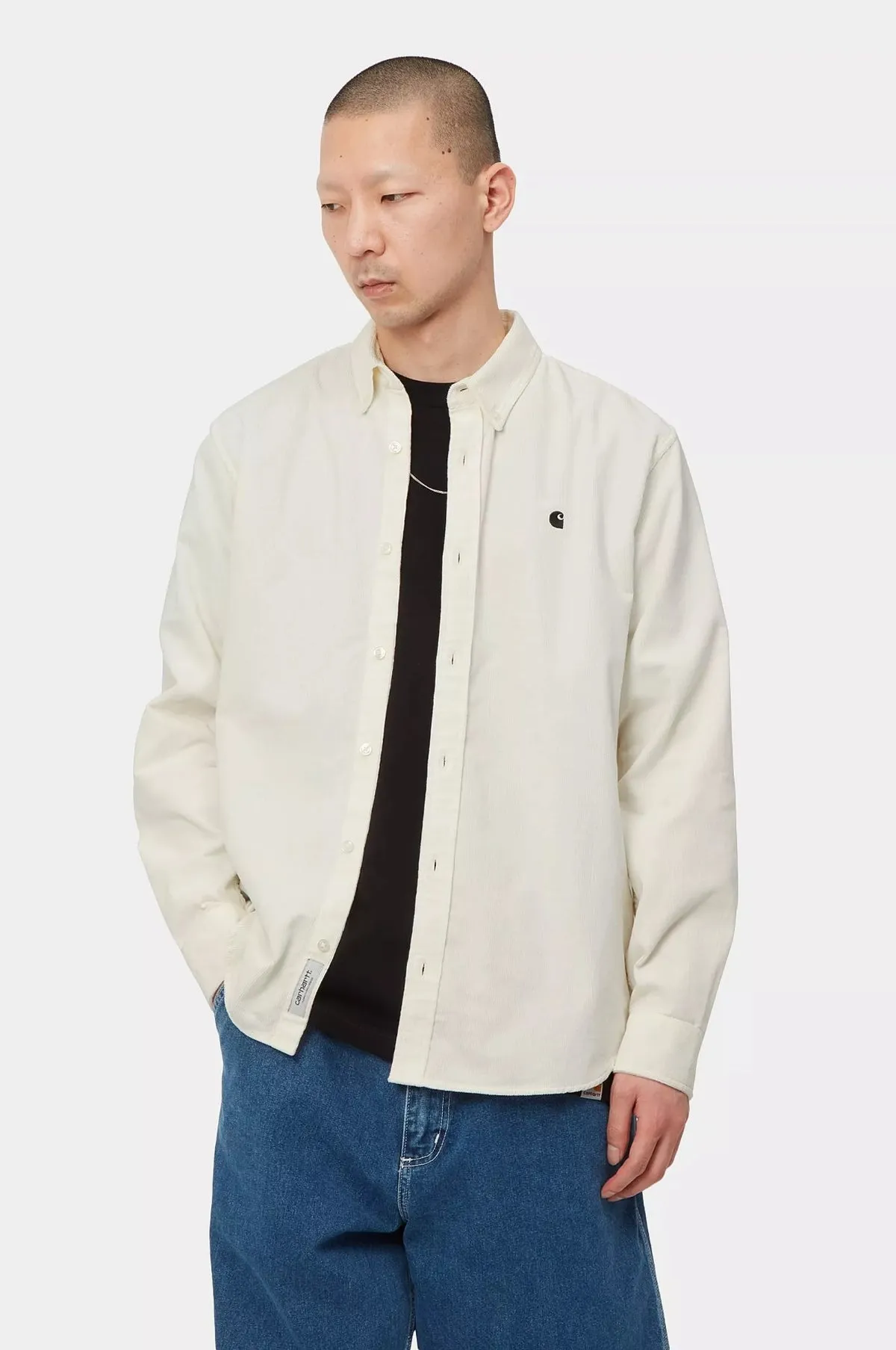 L/S Madison Fine Cord Shirt Wax/Black
