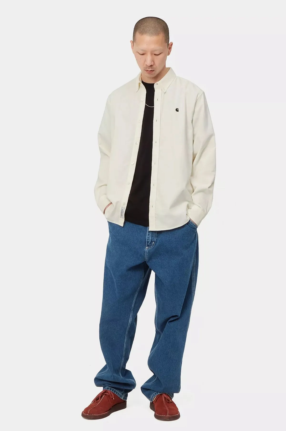L/S Madison Fine Cord Shirt Wax/Black