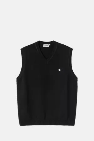Madison Vest Sweater Black/White