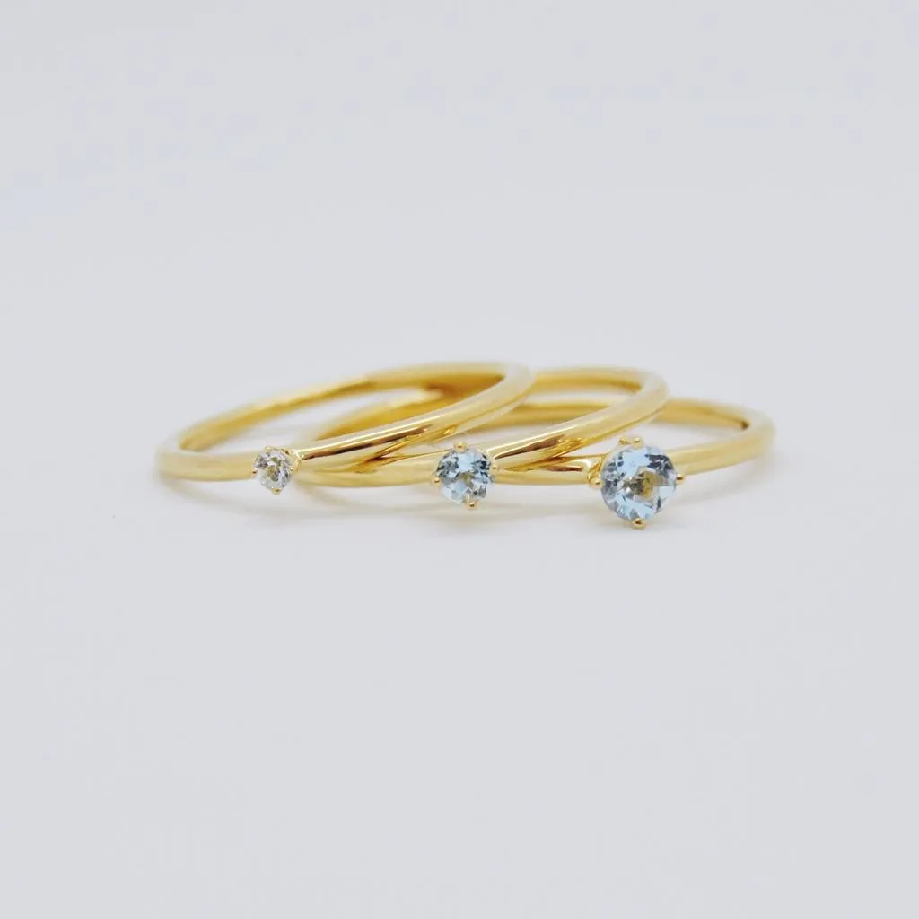 Malene 1.8 Blue 14K Gold Ring w. Aquamarine