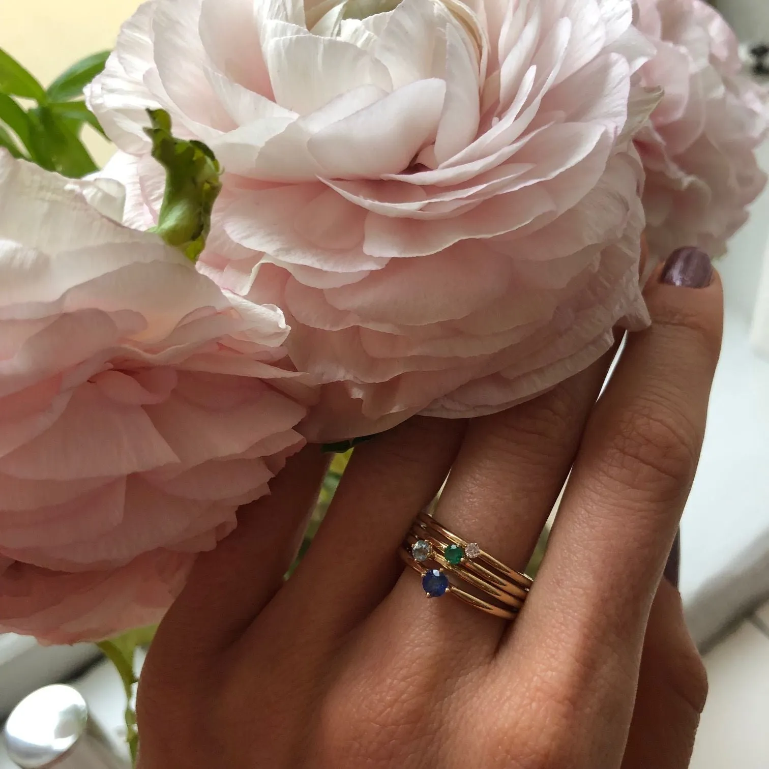 Malene 2.5 Green 14K Gold Ring w. Emerald