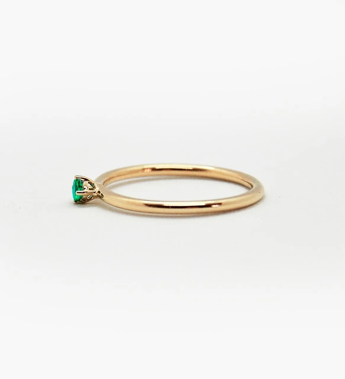 Malene 2.5 Green 14K Gold Ring w. Emerald