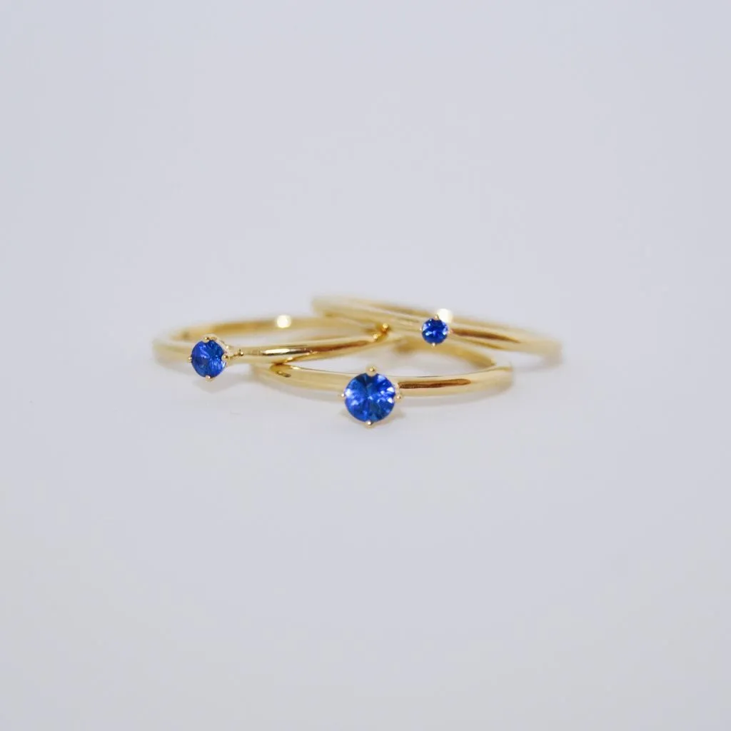 Malene 3.5 Blue 14K Gold Ring w. Sapphire