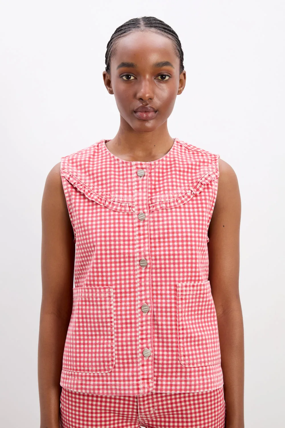 Mari Gilet Red Gingham