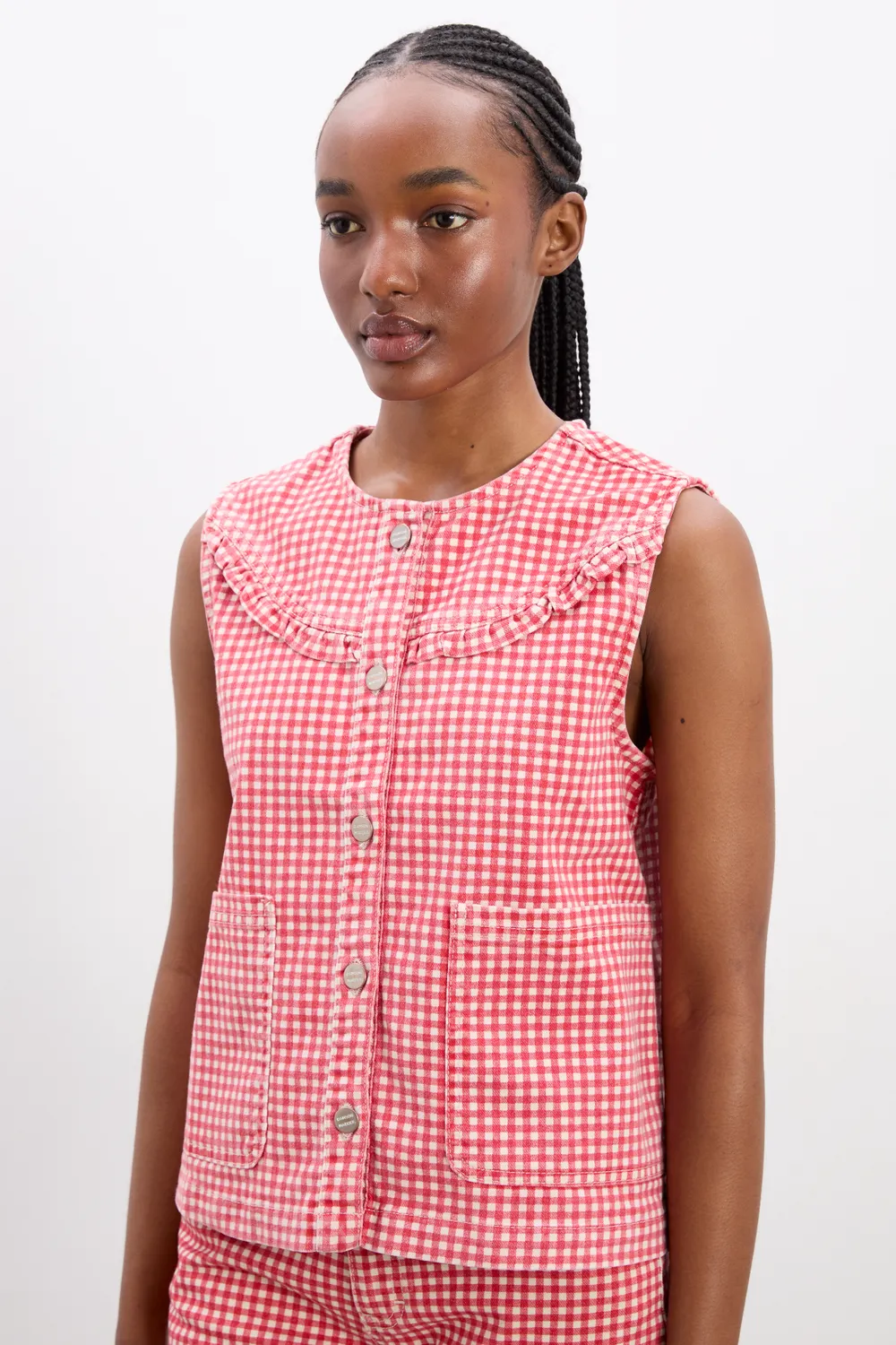 Mari Gilet Red Gingham