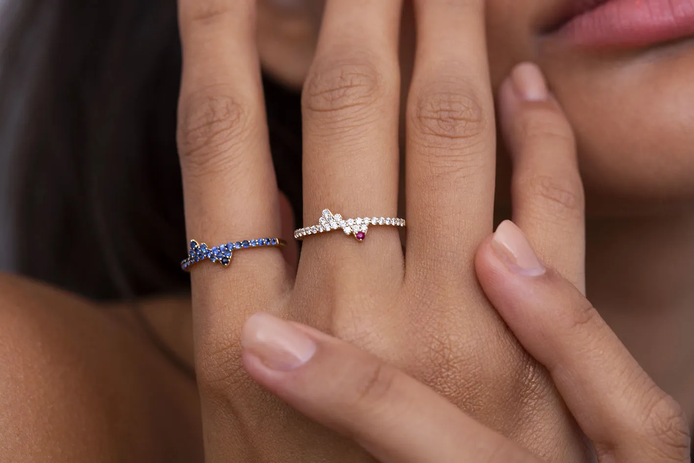 Maria 14K Gold Ring w. Sapphires