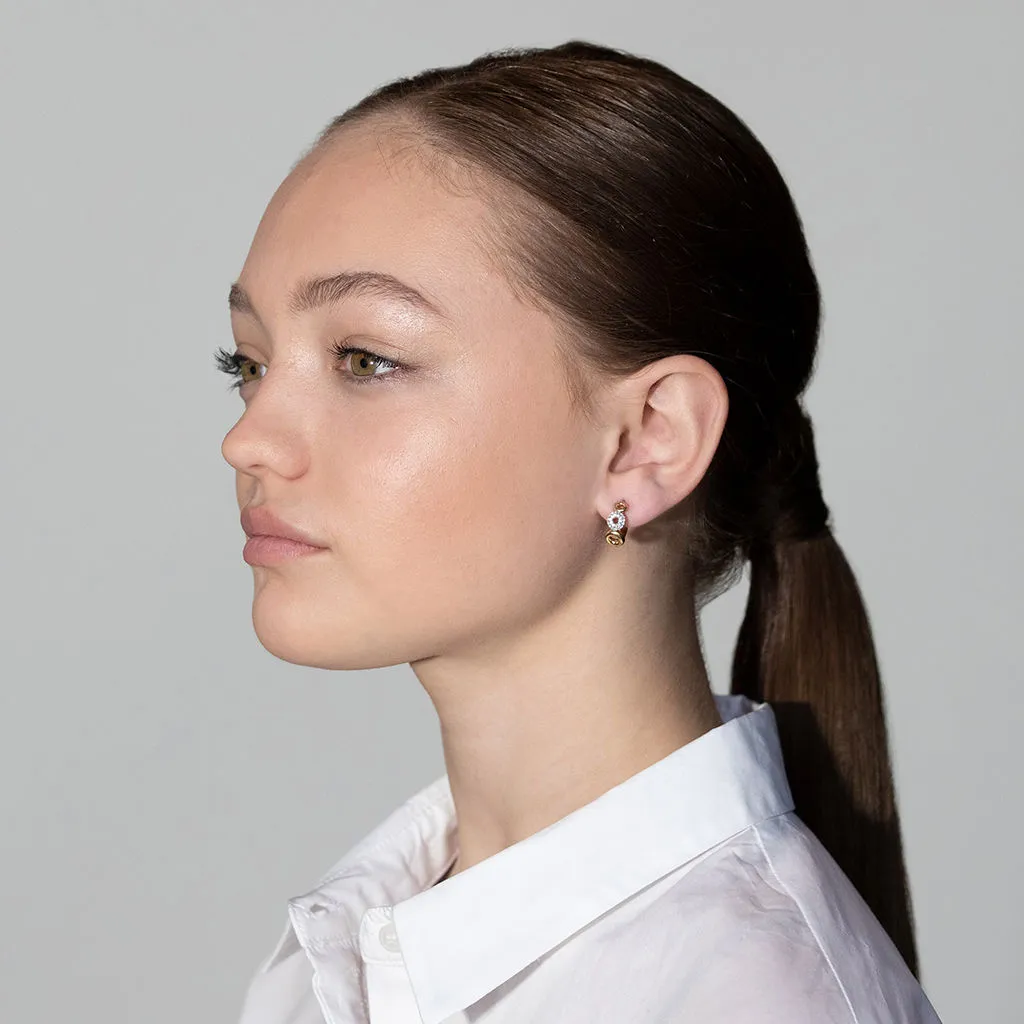 Matiné 18K Gold,Whitegold Hoops w. 50 Diamonds