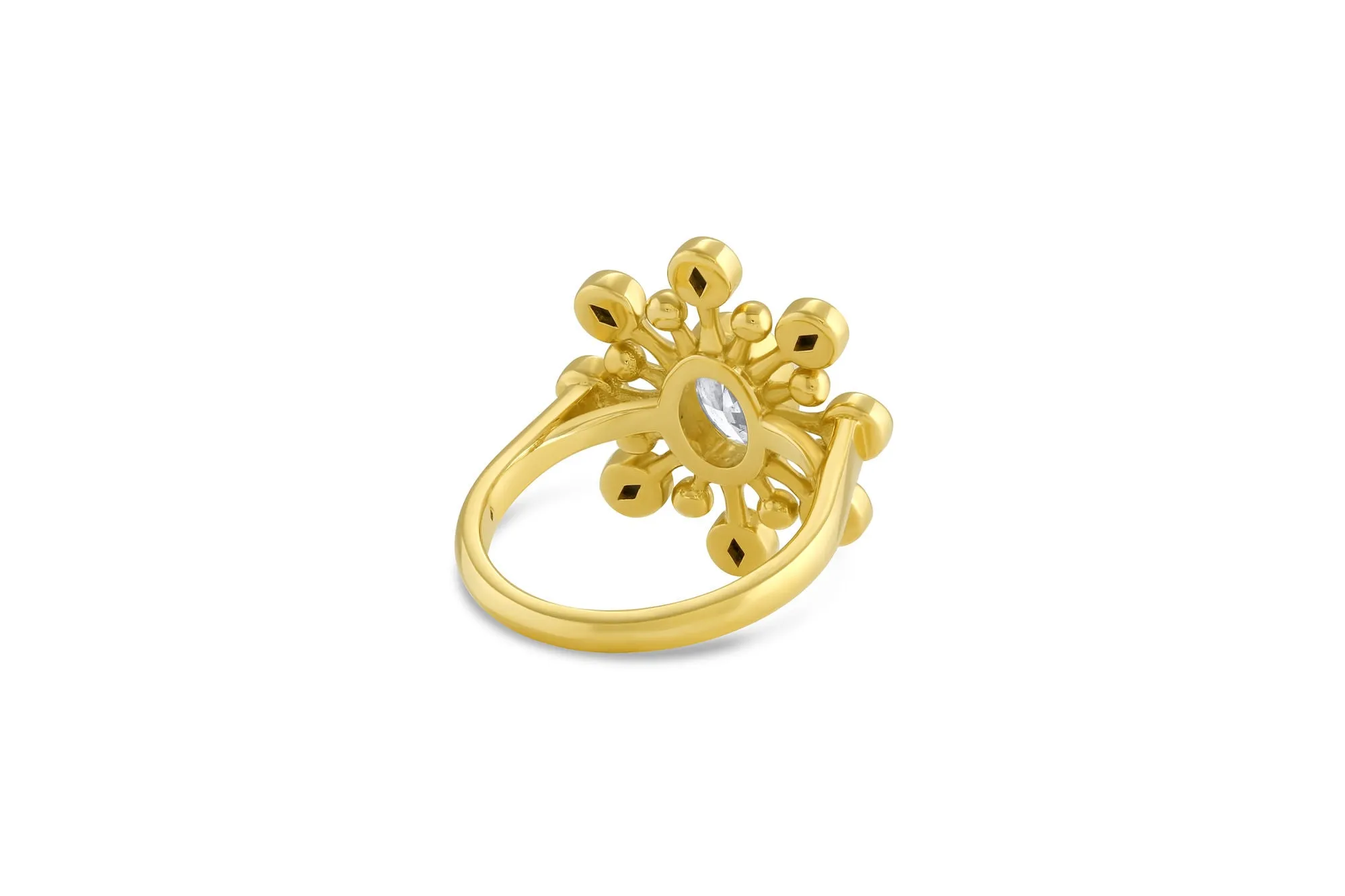 Mazahri | Cosmos 18K Gold Ring w. Diamond & Lapis