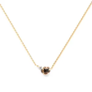 Mid Cloud 18K Gold Necklace w. Smokey Quartz & Diamonds