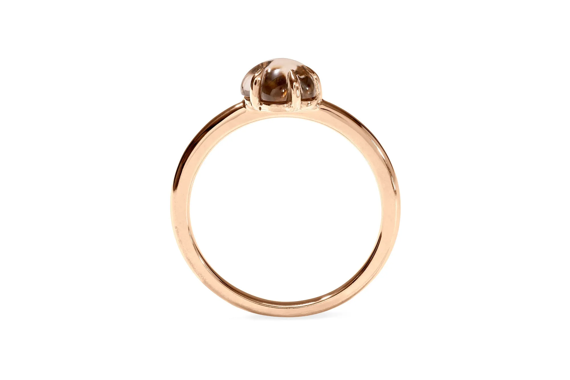 Mid Cloud 18K Rosegold Ring w. Smokey Quartz
