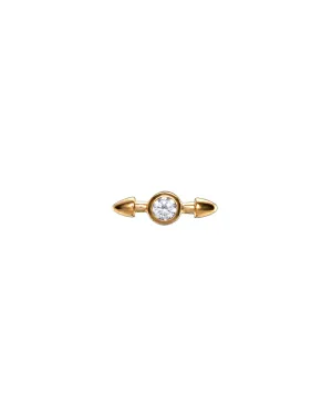 Mini Pierced Diamond 18K Gold Stud w. Lab-Grown Diamond