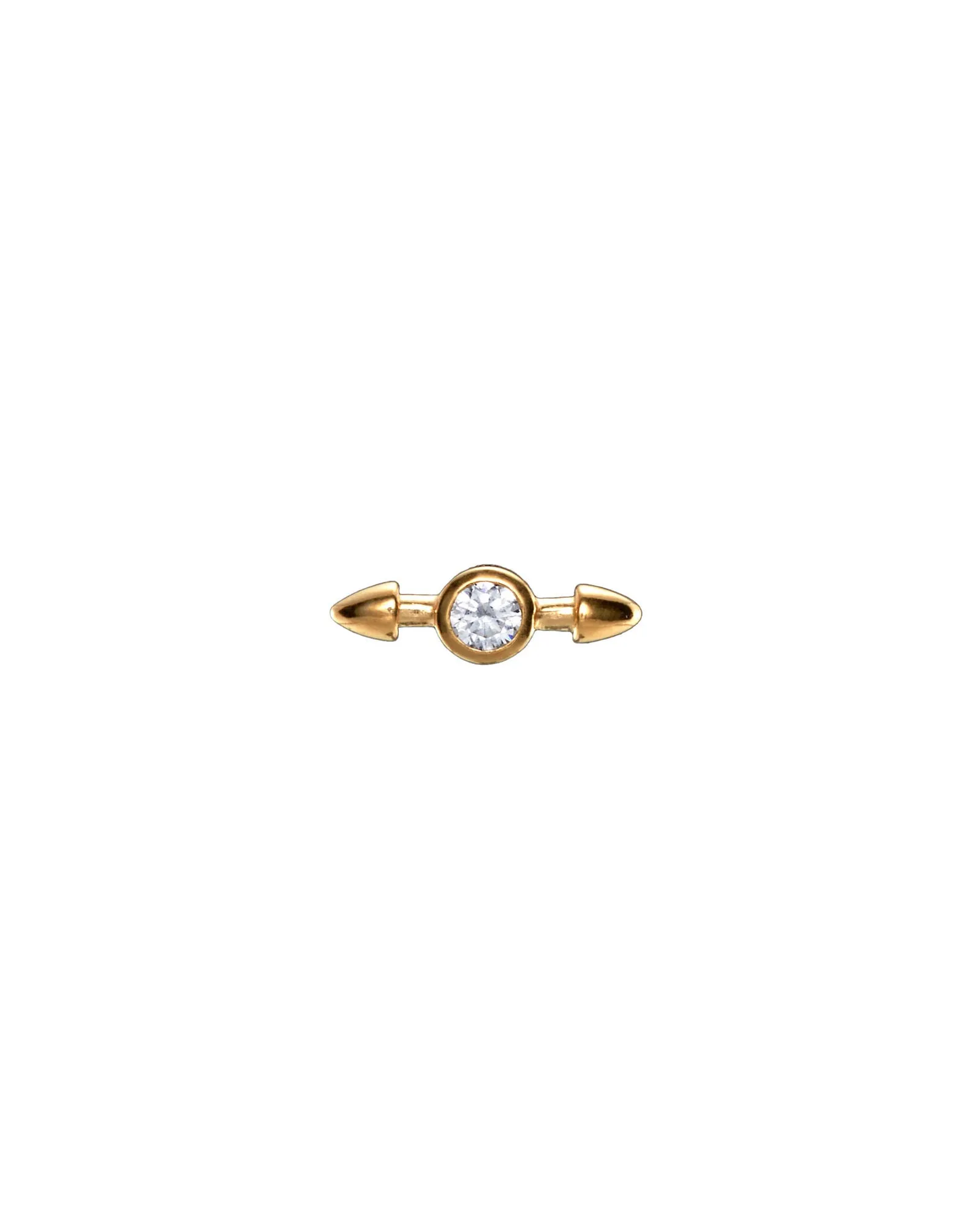 Mini Pierced Diamond 18K Gold Stud w. Lab-Grown Diamond