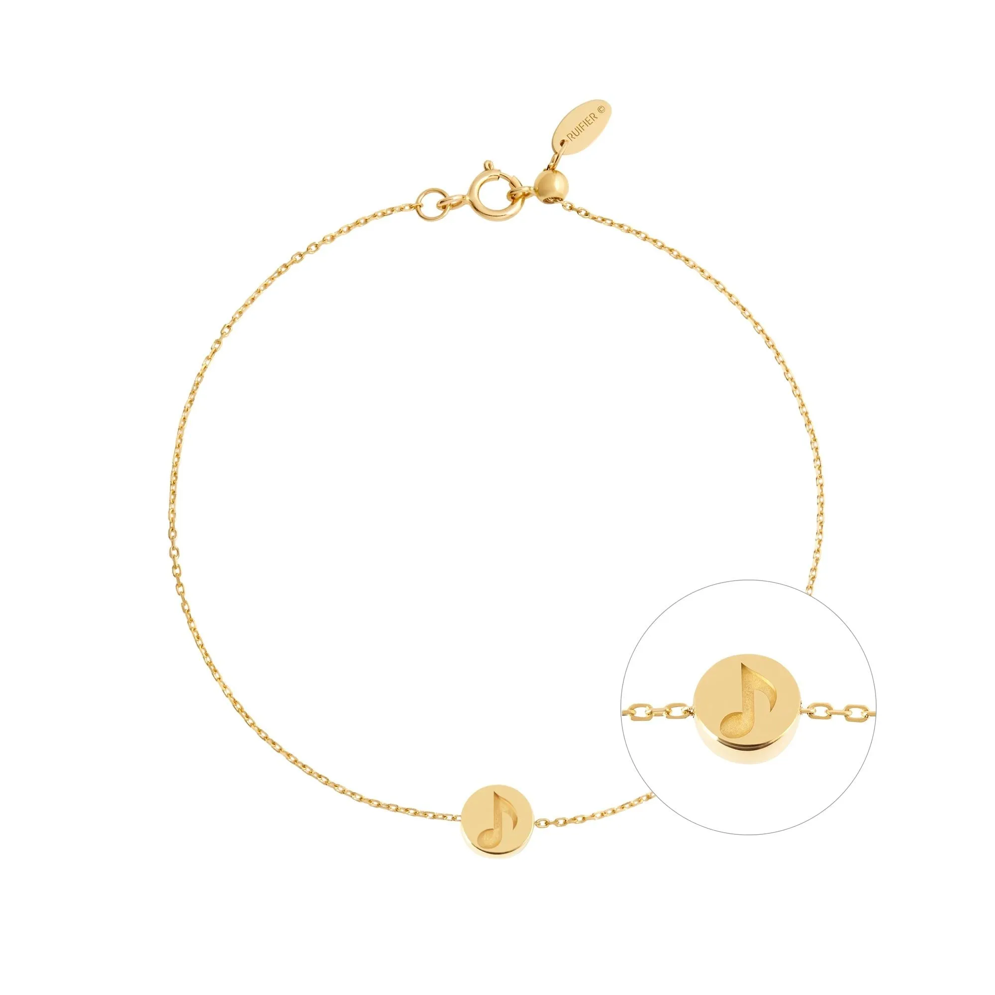 Modern Words Fine Music 18K Gold Bracelet w. Diamond