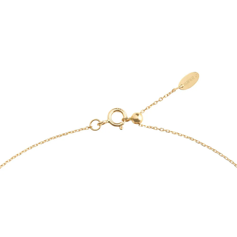 Modern Words Fine Star 18K Gold Necklace w. Diamond