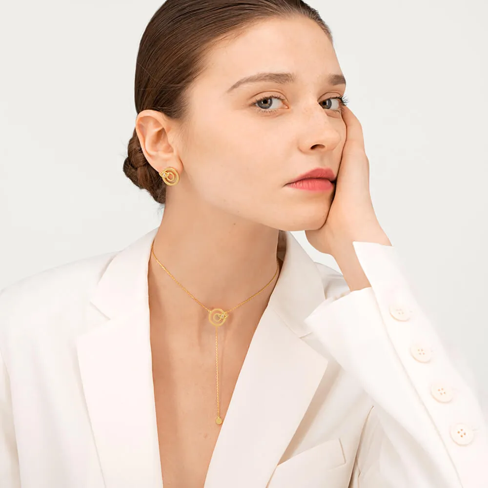 Modern Words Iris Choker 18K Gold Plated Necklace w. Crystal