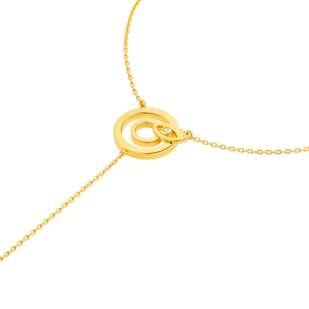 Modern Words Iris Choker 18K Gold Plated Necklace w. Crystal