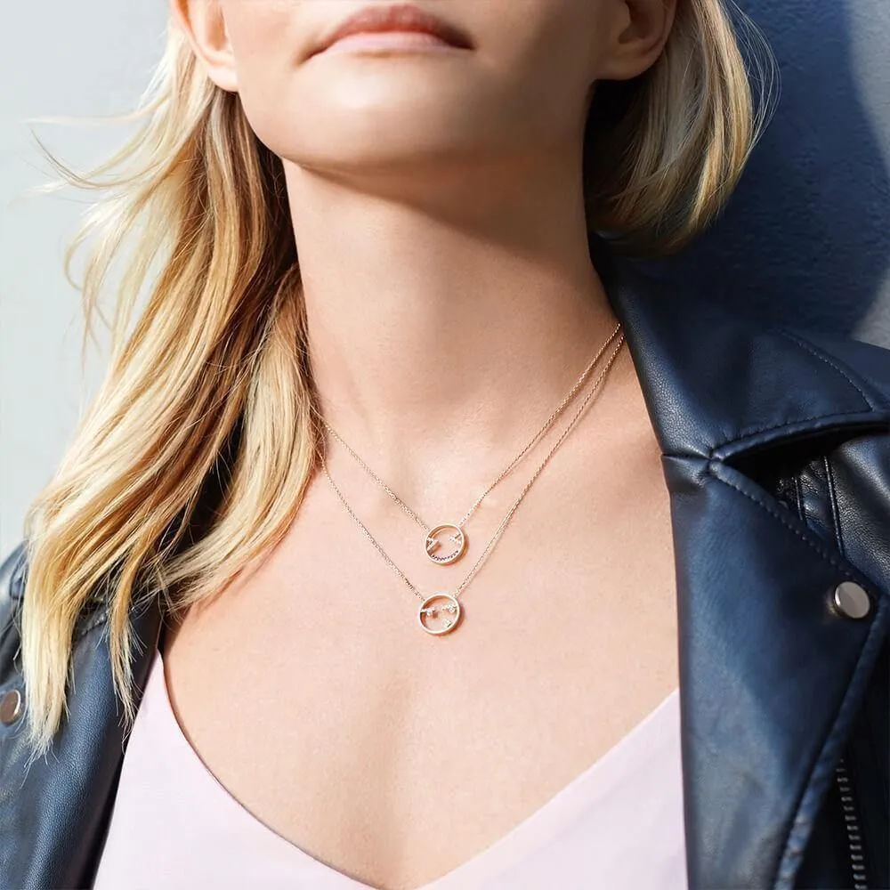 MOYEN Curious 18K Rosegold Necklace w. Topaz & Diamond