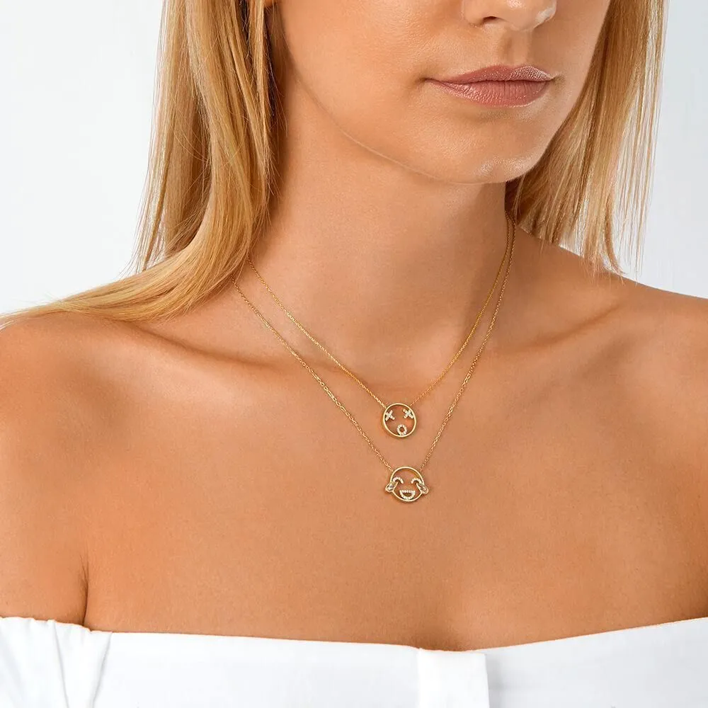 MOYEN XOXO 18K Gold Necklace w. Diamond